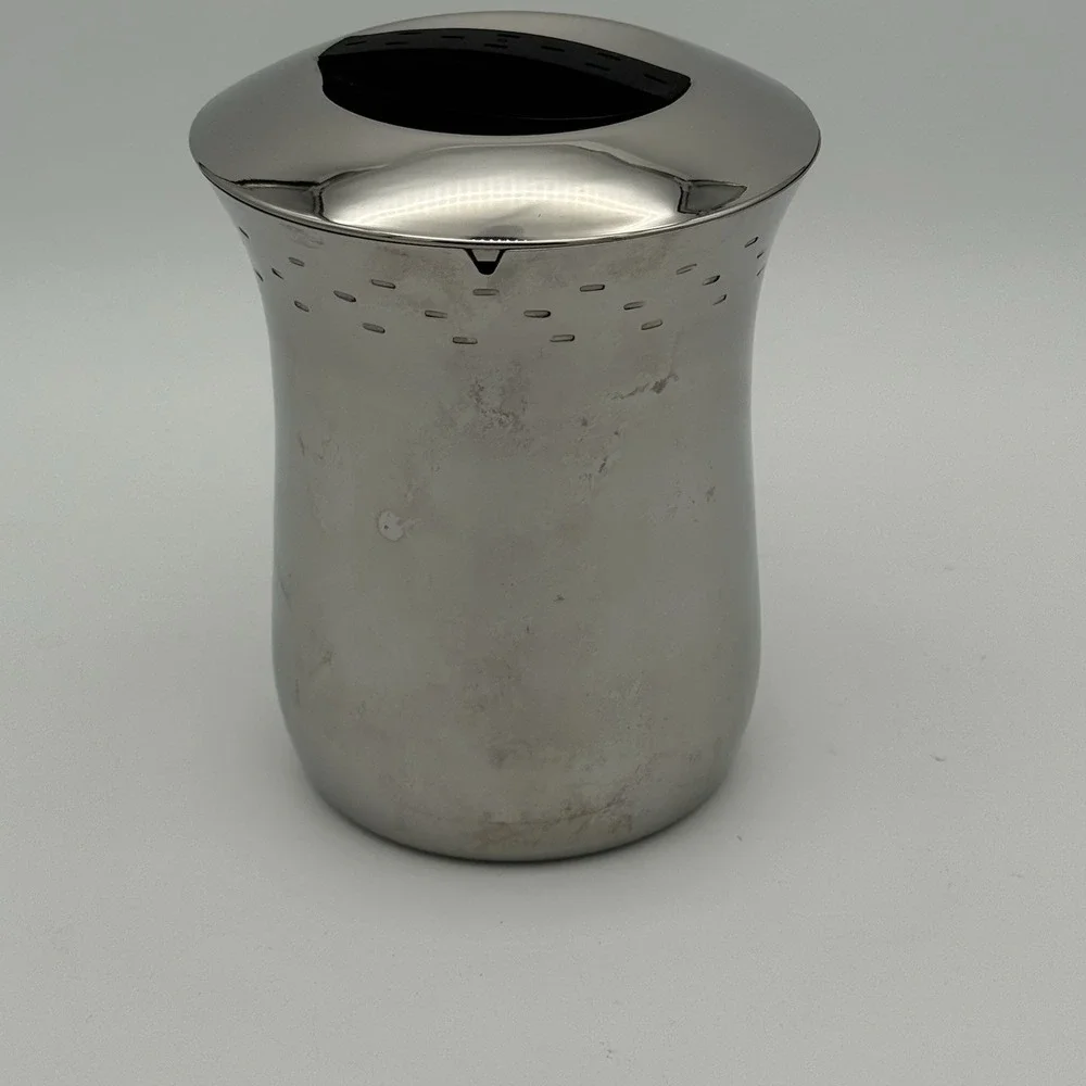 Vintage Copco Stainless Steel Ice Bucket w/ Domed Lid MCM Barware 6.75